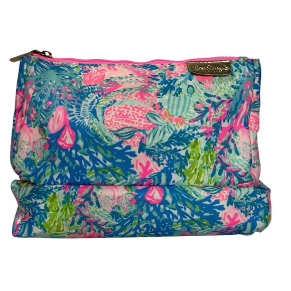 Lilly Pulitzer Handbags - Lily Pulitzer “Fish My Wish” Trifold Make Up Bag.